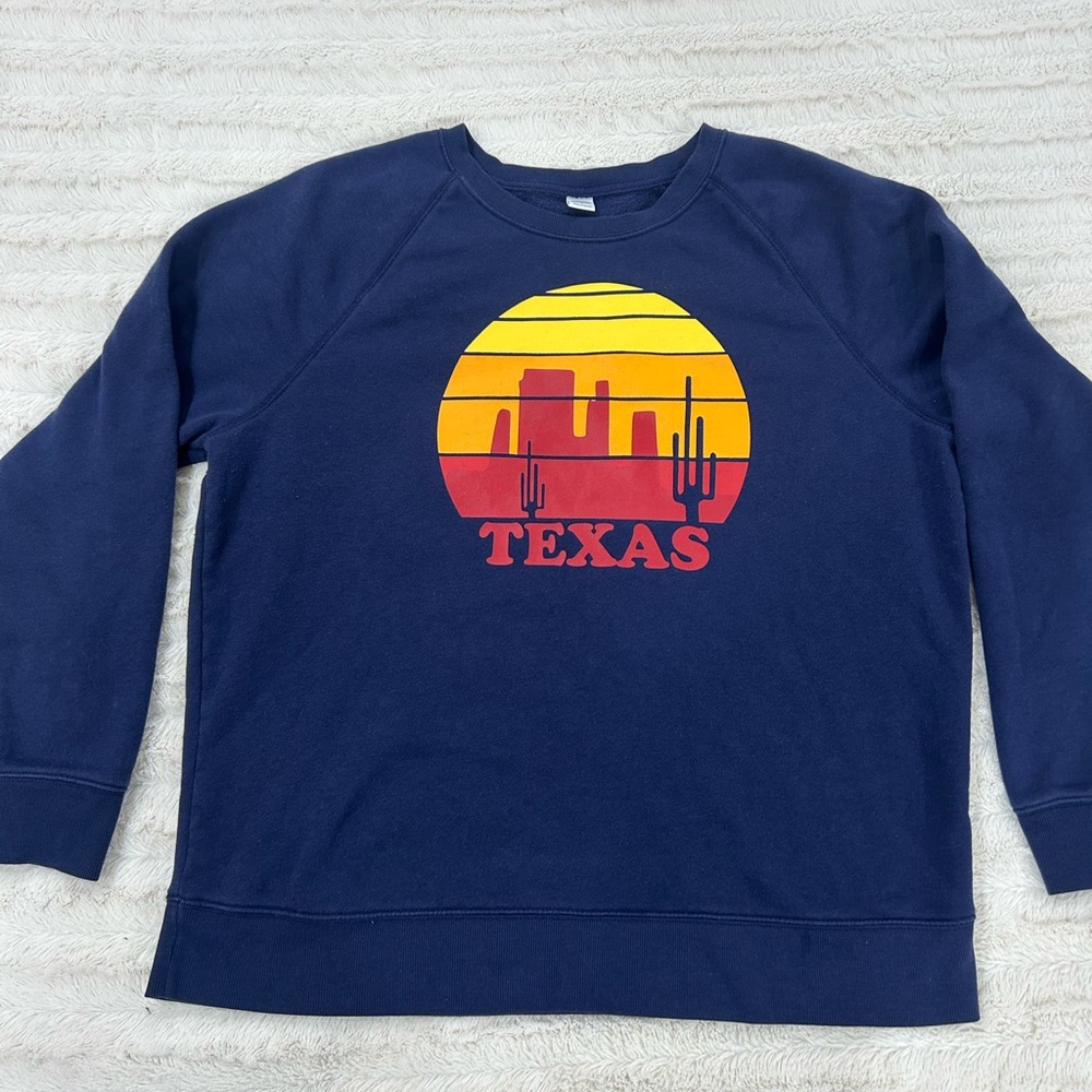 Old Navy Navy Texas Graphic Women's Crewneck Sweater